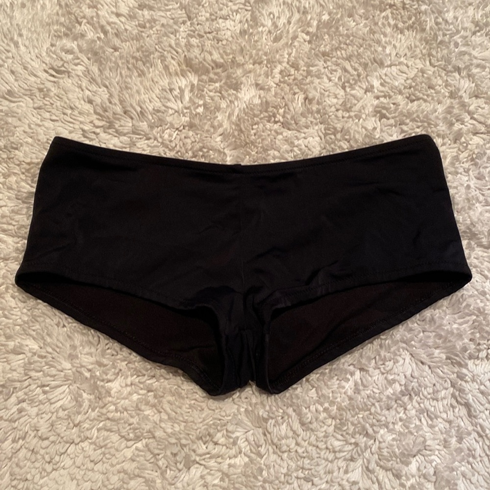 Victoria’s Secret, black bikini bottoms, boy short style. size medium